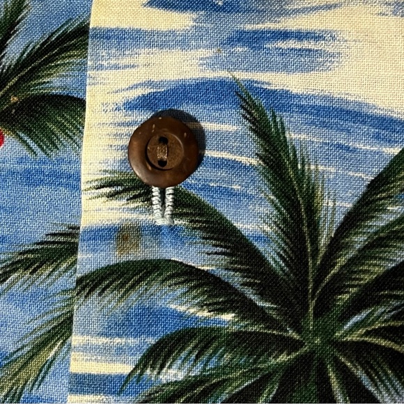 Vintage KY’s Hawaiian Button Up Palm Tree Short Sleeve Shirt XXL 2XL Made in USA - Picture 6 of 9